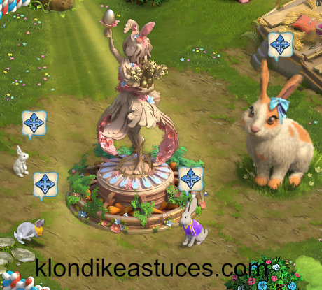 jardin de printemps - emplacement des lapins