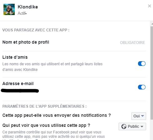 application jeu