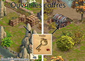 cité perdue - Ouvrir les coffres avec une clé