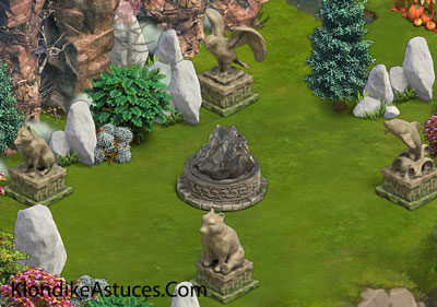 clairière ensoleillée - Statues d'animaux