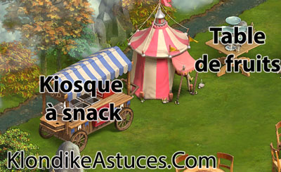 parc des délices - Kiosque à snack / Table de fruits