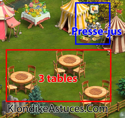 parc des délices - 3 tables et presse-jus