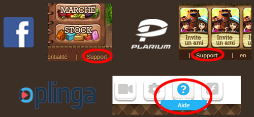 support du jeu
