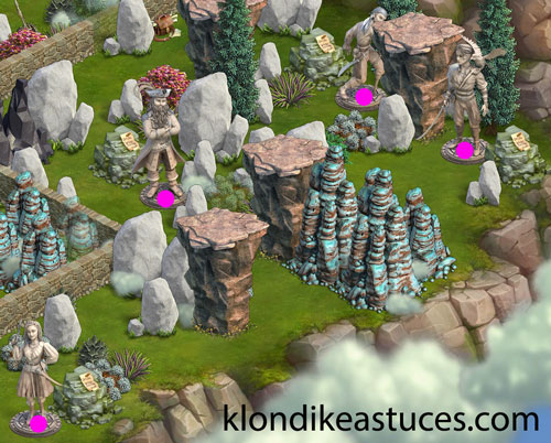 piste des boucaniers - emplacement des statues