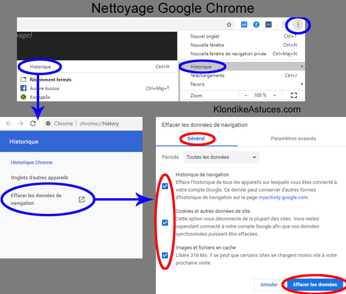 google chrome nettoyage