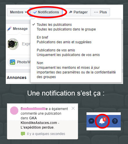 notification d'un groupe